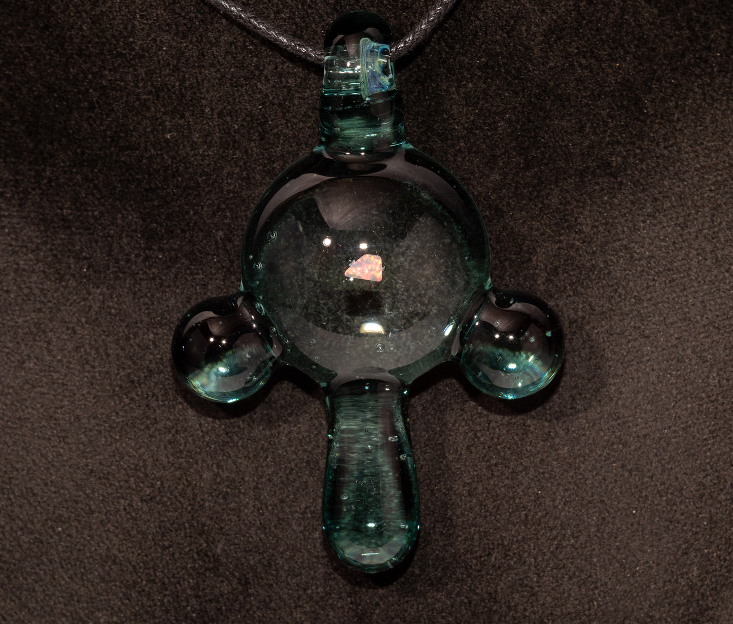 Handblown Opal Pendant | Silver-Striking Glass Amulet Art | Color-Shifting Talisman Borosilicate Gift