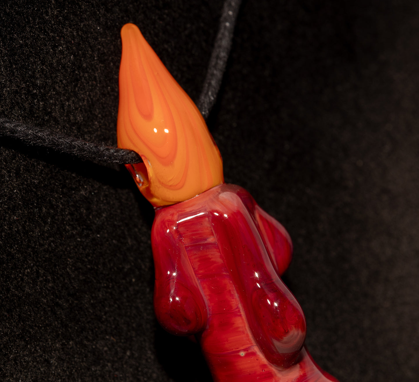 Amber Light Glass Pendant | Dripping Candle Flame Jewelry | Autumn Glow Necklace | Artisan Borosilicate Art