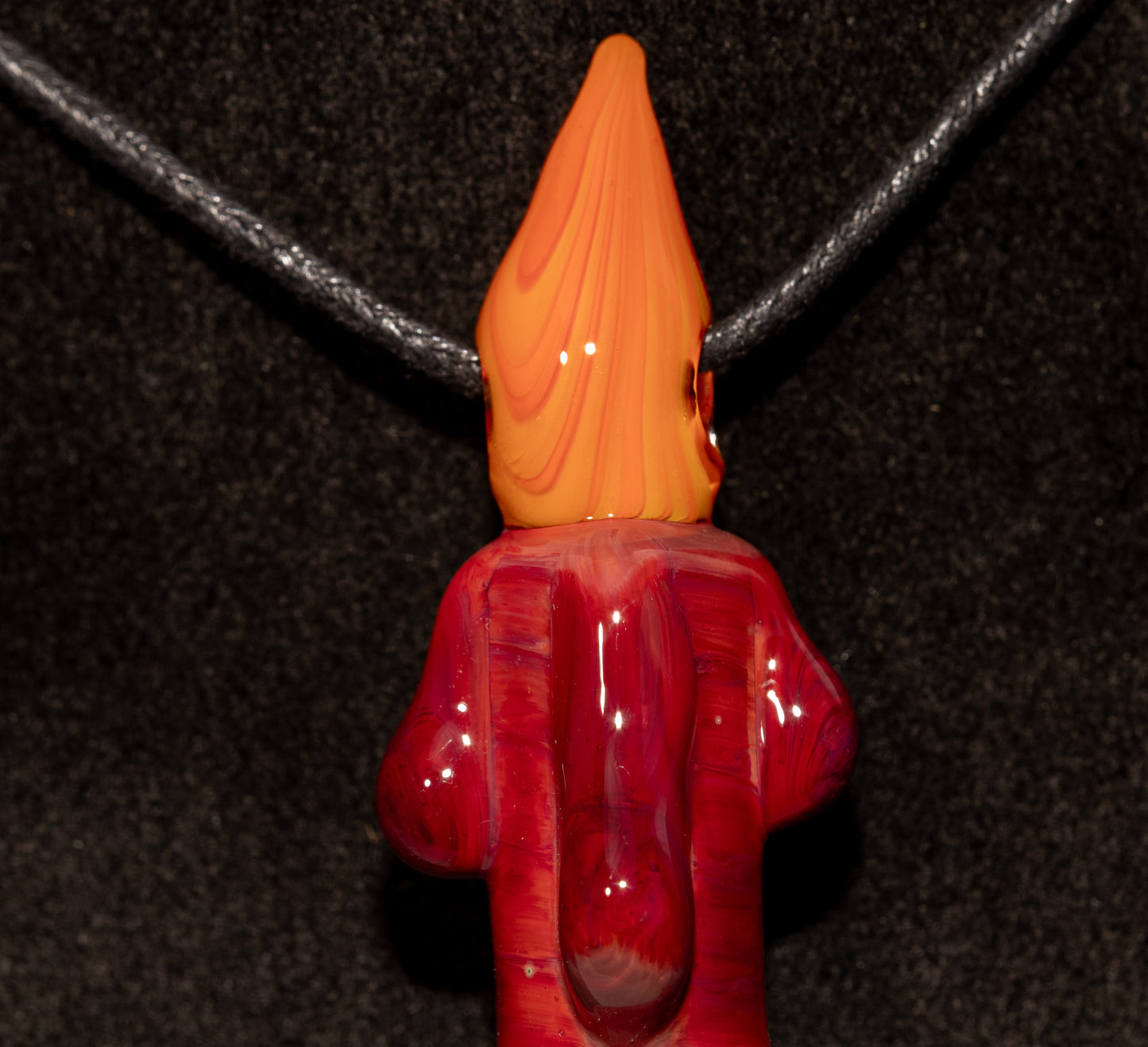 Amber Light Glass Pendant | Dripping Candle Flame Jewelry | Autumn Glow Necklace | Artisan Borosilicate Art