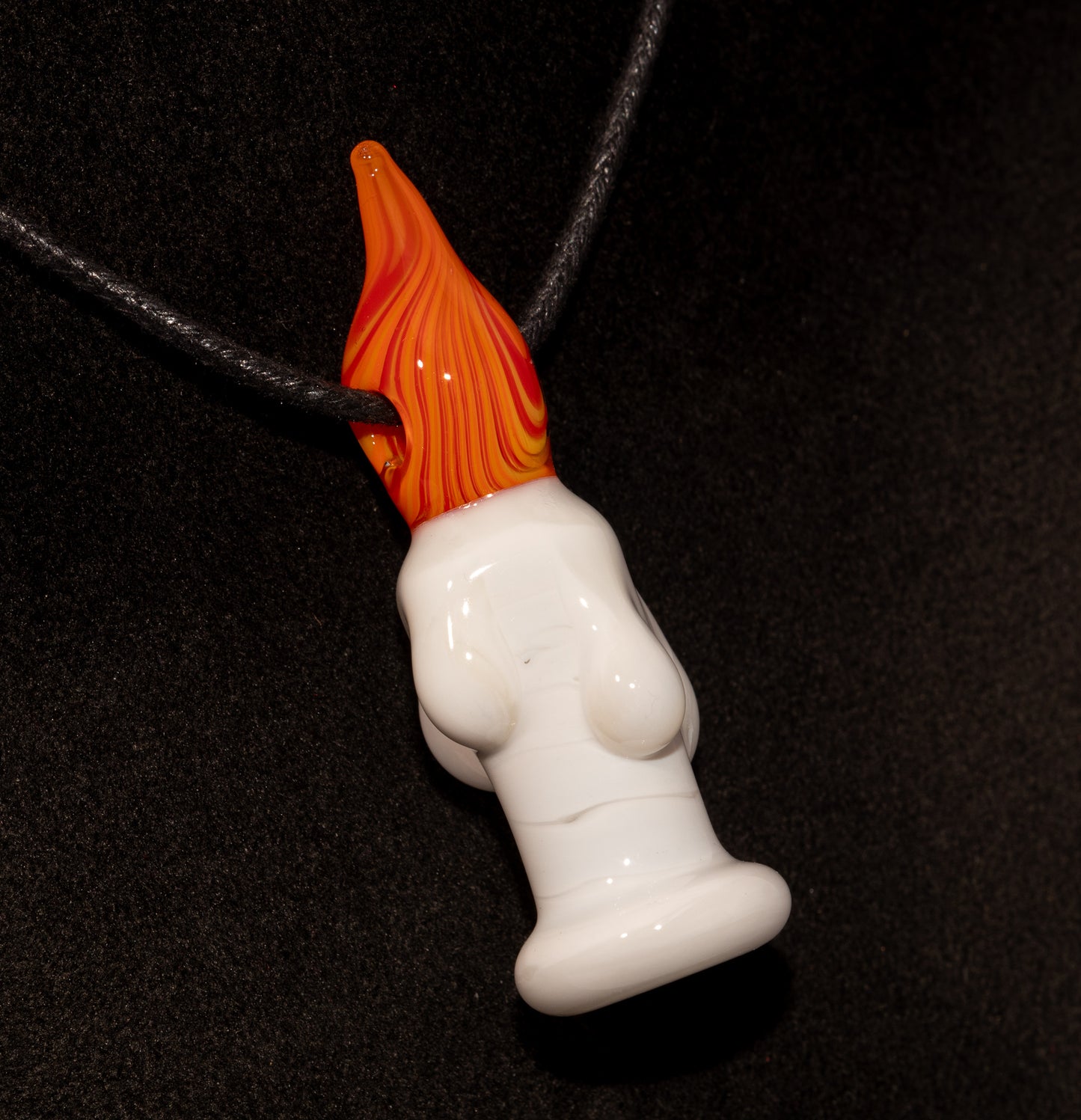 Harvest Glow Candle Pendant | Melting Wax Flame Necklace | Fall-Inspired Glass Jewelry | Cozy Handmade Gift