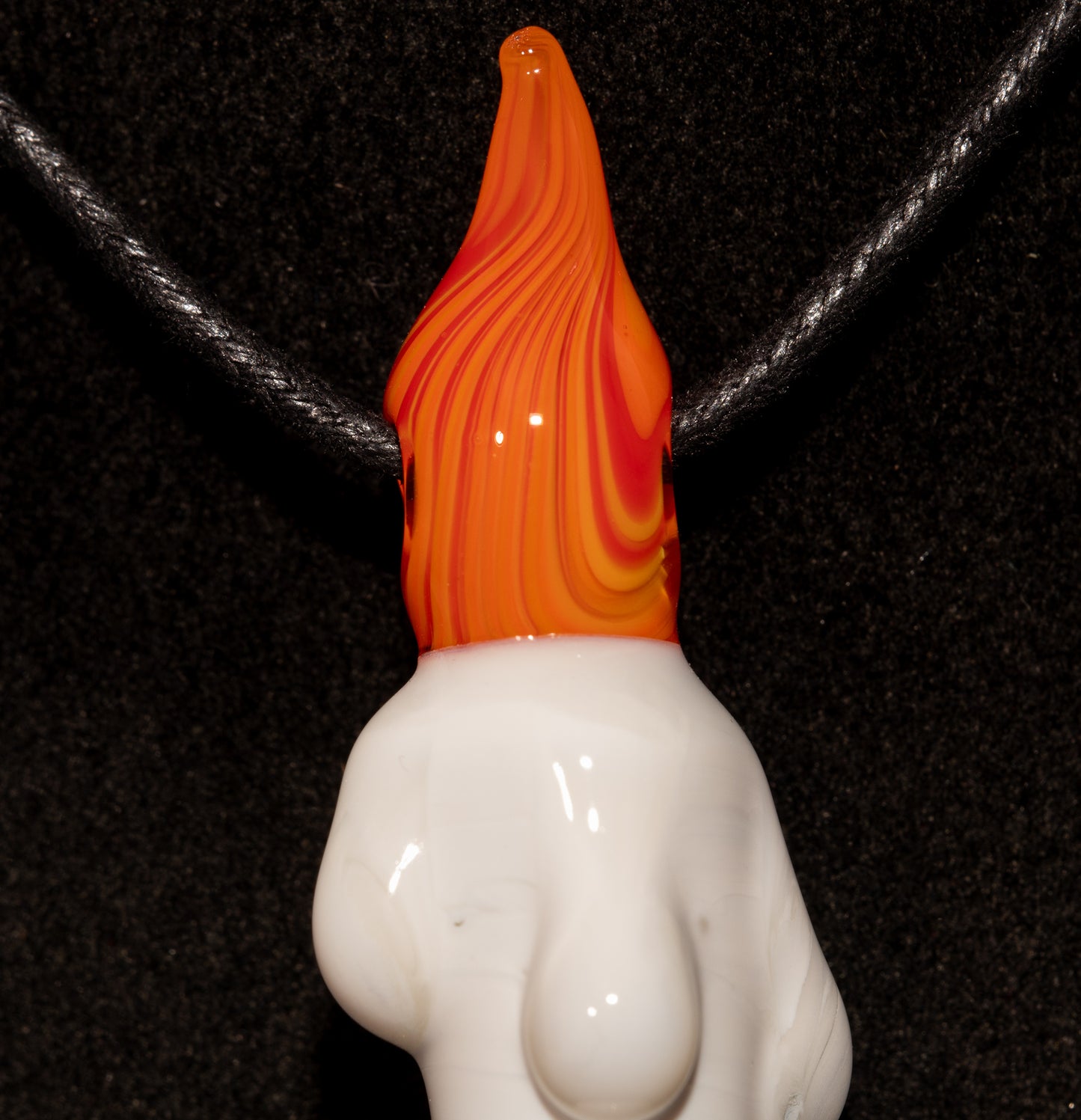 Harvest Glow Candle Pendant | Melting Wax Flame Necklace | Fall-Inspired Glass Jewelry | Cozy Handmade Gift