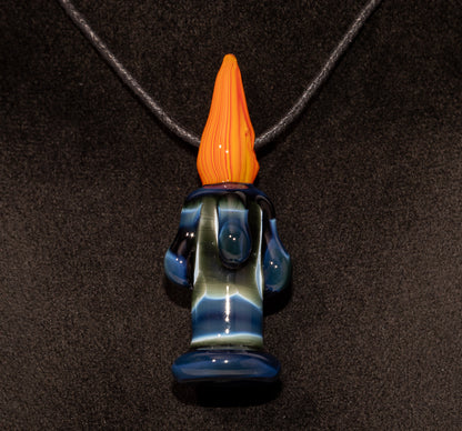 Eternal Flame Glass Pendant | Dripping Wax Candle Necklace | Warm Autumn Jewelry | Handblown Glass Art Gift