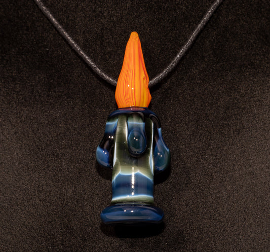 Eternal Flame Glass Pendant | Dripping Wax Candle Necklace | Warm Autumn Jewelry | Handblown Glass Art Gift