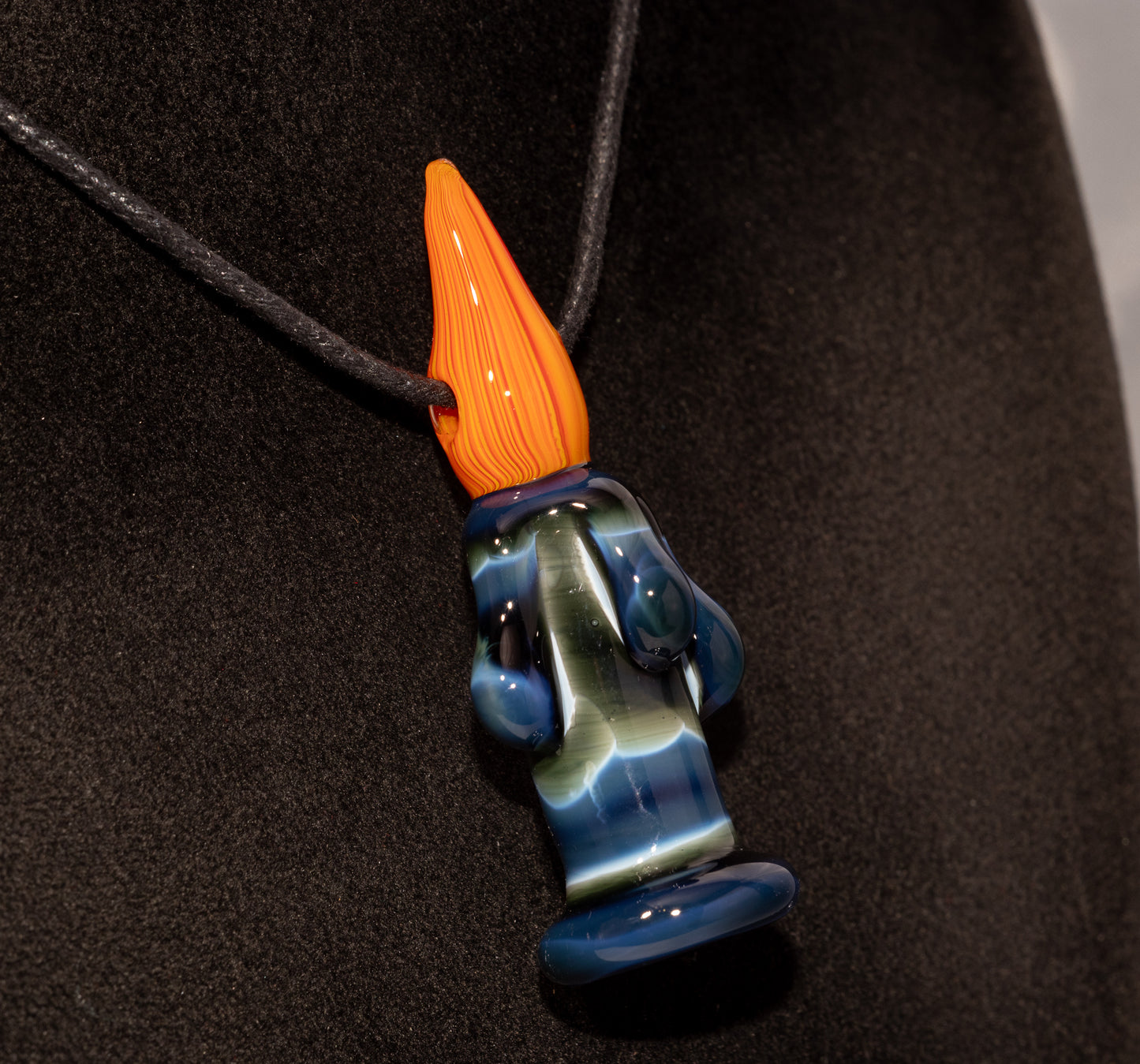 Eternal Flame Glass Pendant | Dripping Wax Candle Necklace | Warm Autumn Jewelry | Handblown Glass Art Gift