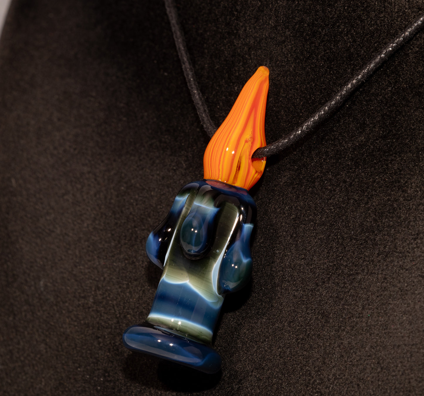 Eternal Flame Glass Pendant | Dripping Wax Candle Necklace | Warm Autumn Jewelry | Handblown Glass Art Gift