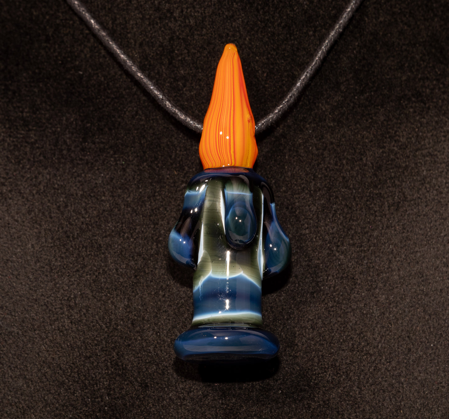 Eternal Flame Glass Pendant | Dripping Wax Candle Necklace | Warm Autumn Jewelry | Handblown Glass Art Gift