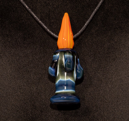 Eternal Flame Glass Pendant | Dripping Wax Candle Necklace | Warm Autumn Jewelry | Handblown Glass Art Gift