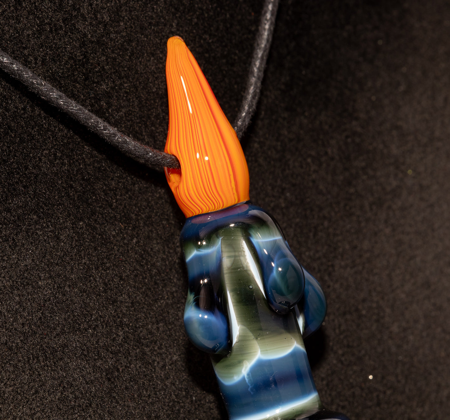 Eternal Flame Glass Pendant | Dripping Wax Candle Necklace | Warm Autumn Jewelry | Handblown Glass Art Gift