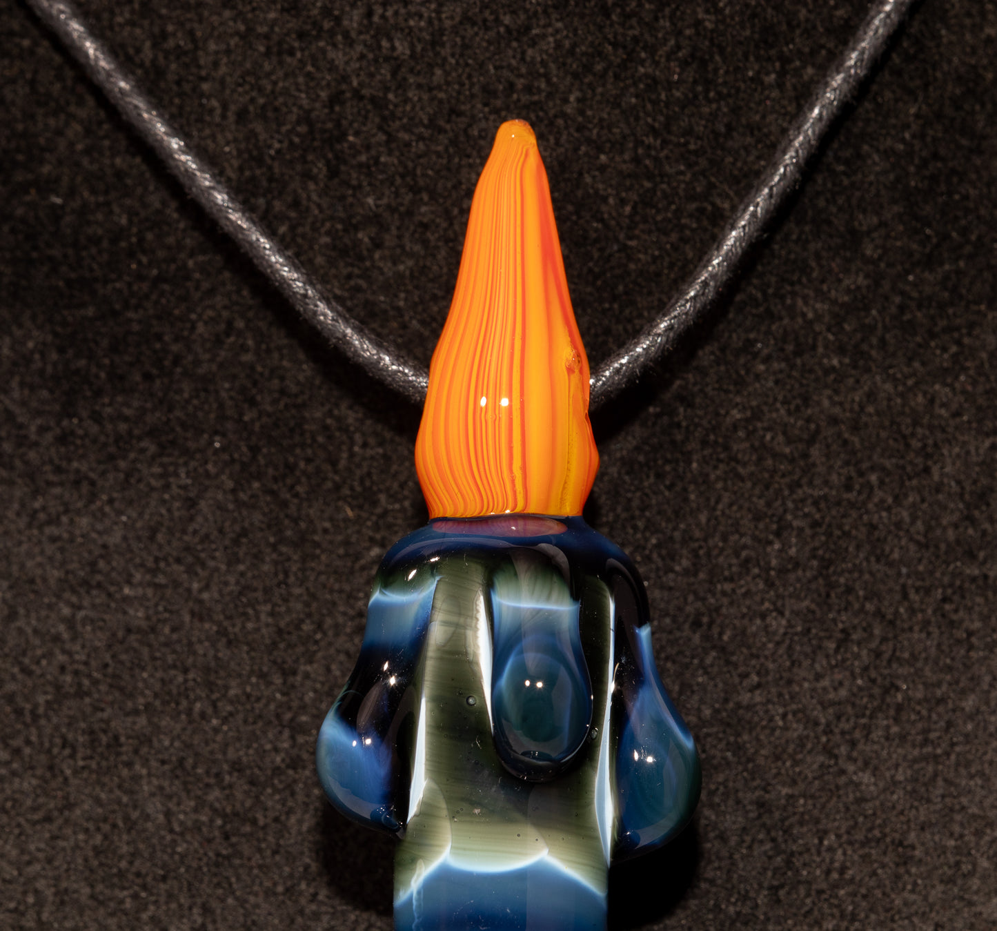 Eternal Flame Glass Pendant | Dripping Wax Candle Necklace | Warm Autumn Jewelry | Handblown Glass Art Gift
