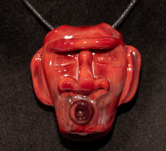 Hollow Glass Tiki Pendant | Handmade Island Spirit Necklace | Ocean Breeze & Palm Tree Jewelry