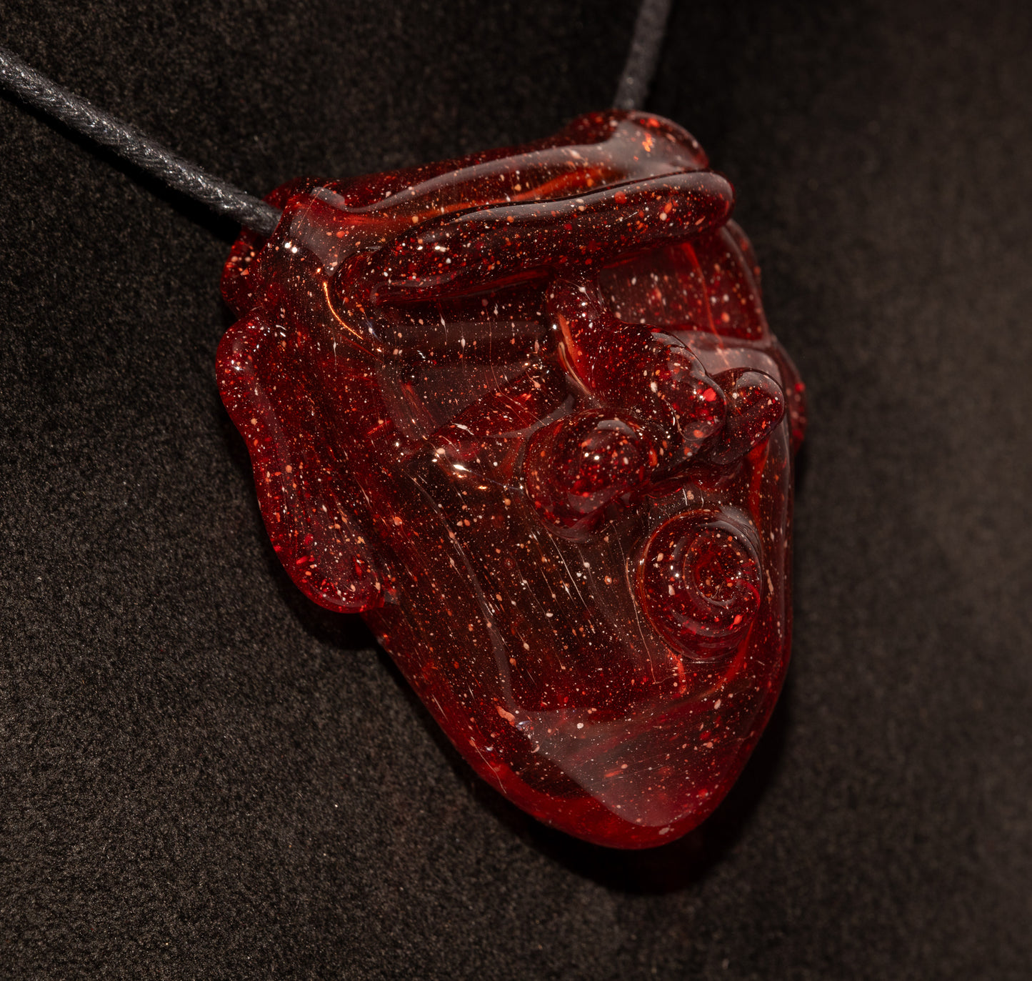 Borosilicate Tiki Necklace | Hand-Sculpted Glass Pendant | Tropical Beach & Sunset Vibes Jewelry