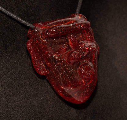 Borosilicate Tiki Necklace | Hand-Sculpted Glass Pendant | Tropical Beach & Sunset Vibes Jewelry