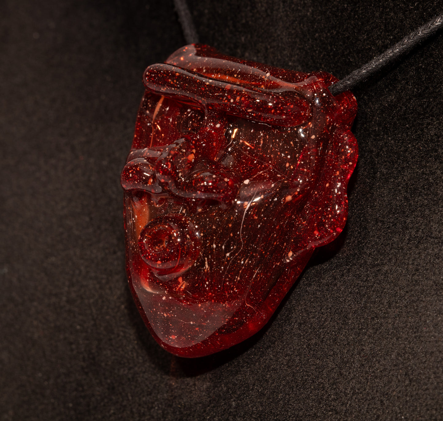 Borosilicate Tiki Necklace | Hand-Sculpted Glass Pendant | Tropical Beach & Sunset Vibes Jewelry