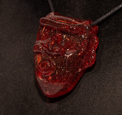 Borosilicate Tiki Necklace | Hand-Sculpted Glass Pendant | Tropical Beach & Sunset Vibes Jewelry