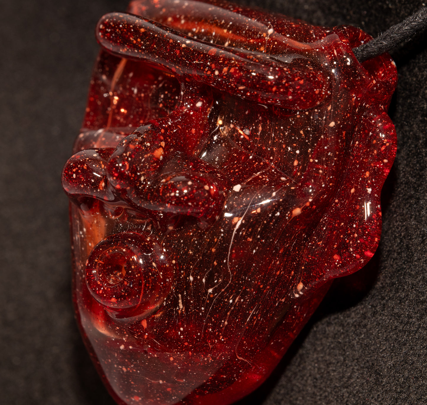 Borosilicate Tiki Necklace | Hand-Sculpted Glass Pendant | Tropical Beach & Sunset Vibes Jewelry