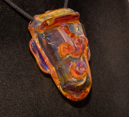 Glass Tiki Pendant | Handcrafted Borosilicate Jewelry | Hollow Sculpted Necklace | Cult of Tiki Talisman  Beach Vibes
