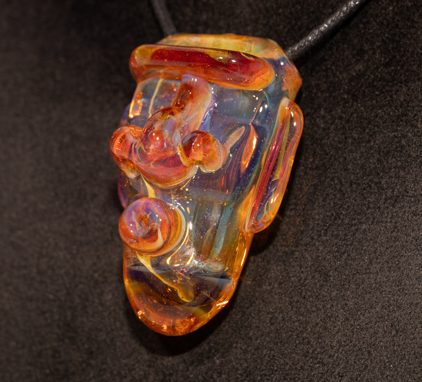 Glass Tiki Pendant | Handcrafted Borosilicate Jewelry | Hollow Sculpted Necklace | Cult of Tiki Talisman  Beach Vibes
