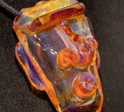 Glass Tiki Pendant | Handcrafted Borosilicate Jewelry | Hollow Sculpted Necklace | Cult of Tiki Talisman  Beach Vibes
