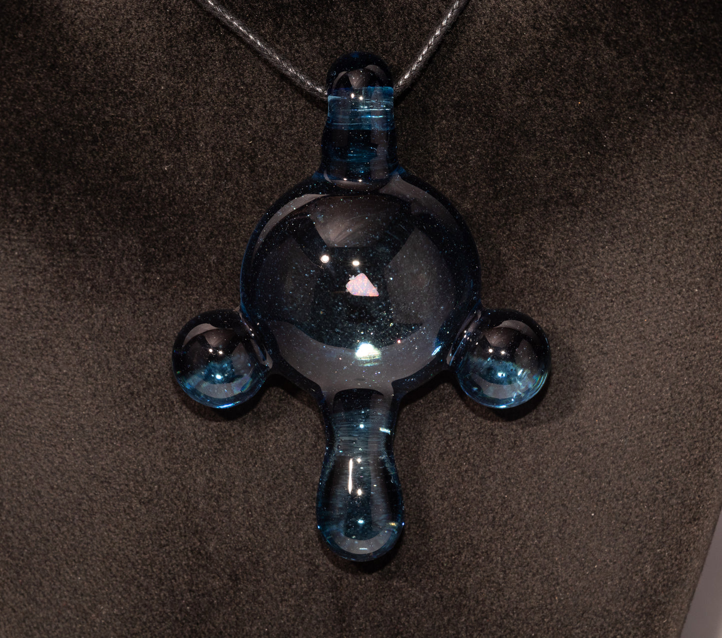 Dancing Light Opal Pendant | Handblown Borosilicate Amulet Glass | Iridescent Talisman Artisan Necklace