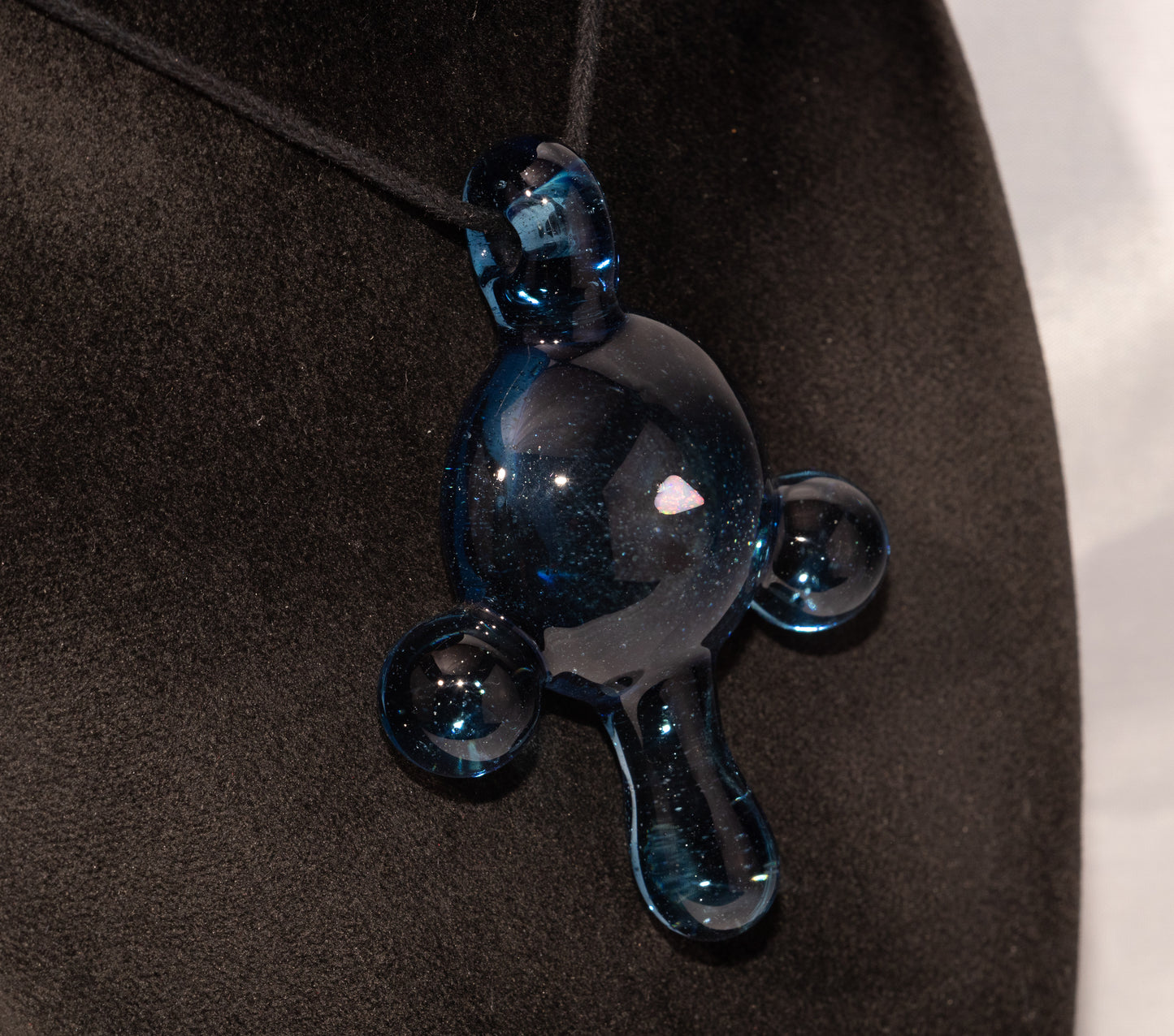 Dancing Light Opal Pendant | Handblown Borosilicate Amulet Glass | Iridescent Talisman Artisan Necklace