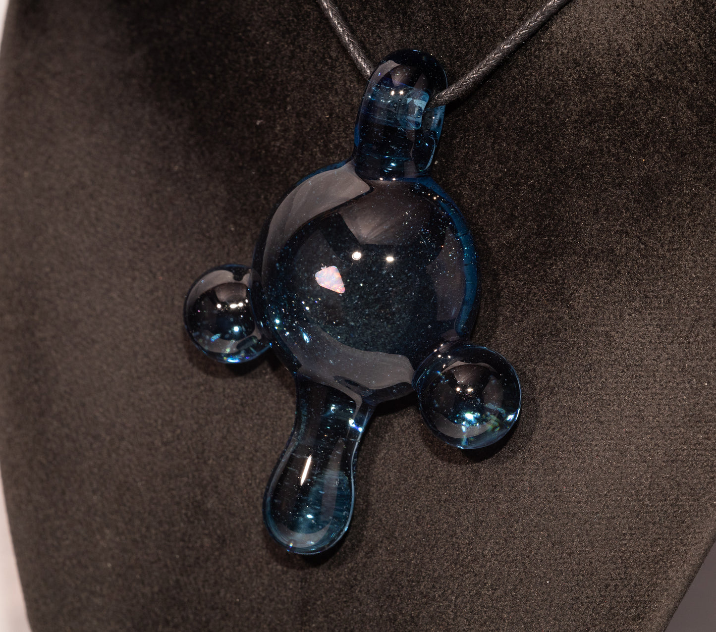 Dancing Light Opal Pendant | Handblown Borosilicate Amulet Glass | Iridescent Talisman Artisan Necklace