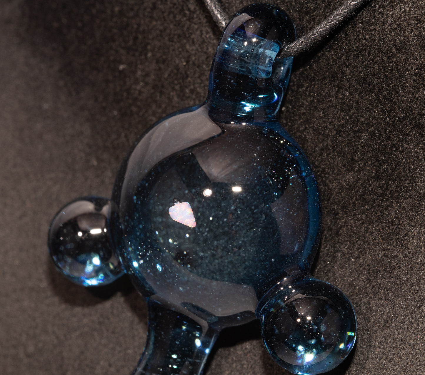 Dancing Light Opal Pendant | Handblown Borosilicate Amulet Glass | Iridescent Talisman Artisan Necklace