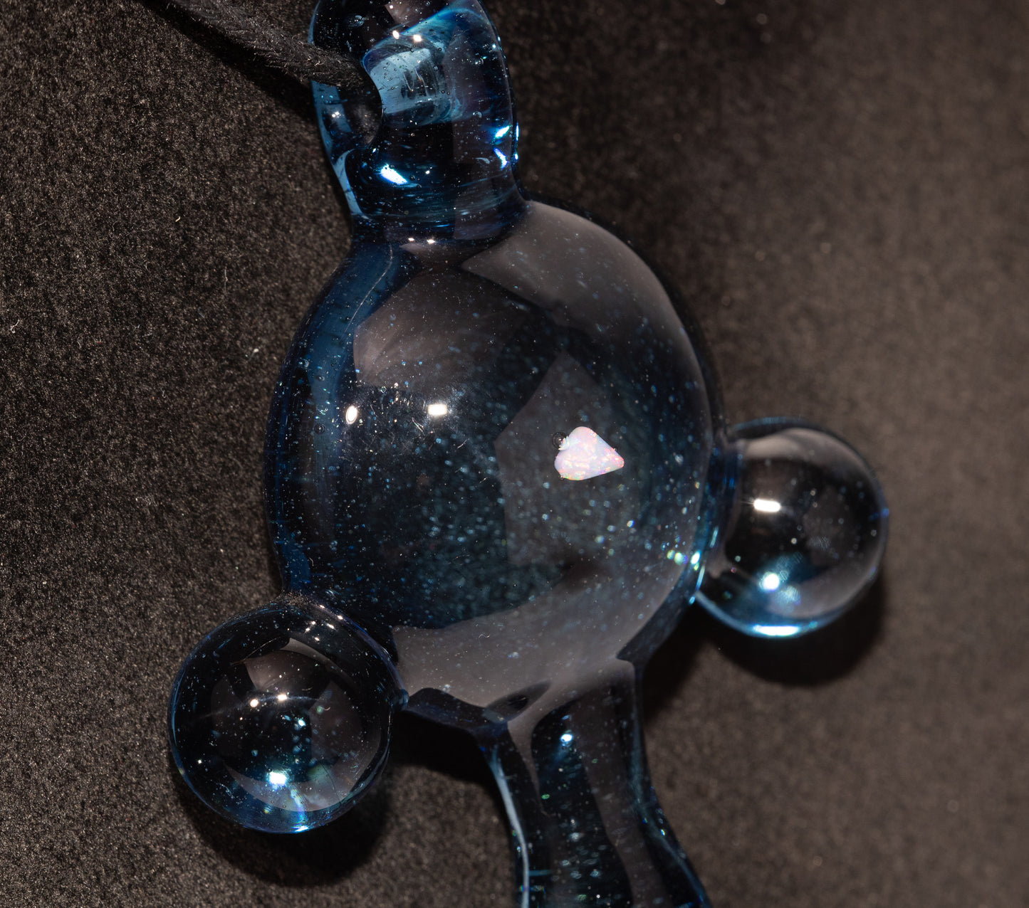 Dancing Light Opal Pendant | Handblown Borosilicate Amulet Glass | Iridescent Talisman Artisan Necklace