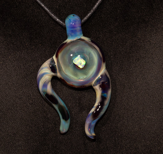 Silver Strike Opal Pendant | Organic Shape Jewelry | Artisan Borosilicate Necklace