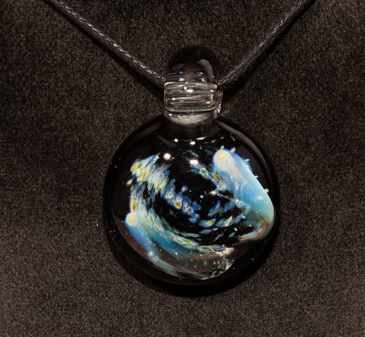 Cosmic Comet Glass Pendant | Space Jewelry | Handmade Galaxy Necklace | Celestial Art Glass | Astronomer Gifts
