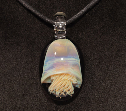 Ocean Pendant | Handblown Jellyfish Necklace | Glass Art Jewelry | Sea Life Pendant | Coral Colors