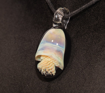 Ocean Pendant | Handblown Jellyfish Necklace | Glass Art Jewelry | Sea Life Pendant | Coral Colors