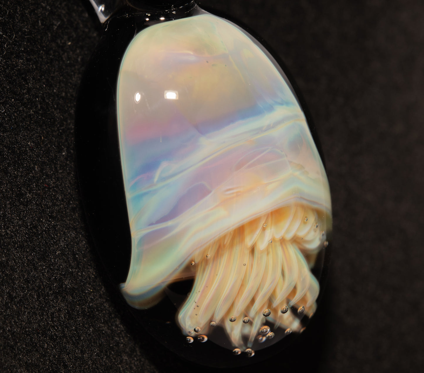 Ocean Pendant | Handblown Jellyfish Necklace | Glass Art Jewelry | Sea Life Pendant | Coral Colors