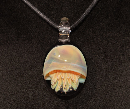 Ocean Pendant | Handblown Jellyfish Necklace | Glass Art Jewelry | Sea Life Pendant | Coral Colors