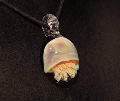 Ocean Pendant | Handblown Jellyfish Necklace | Glass Art Jewelry | Sea Life Pendant | Coral Colors