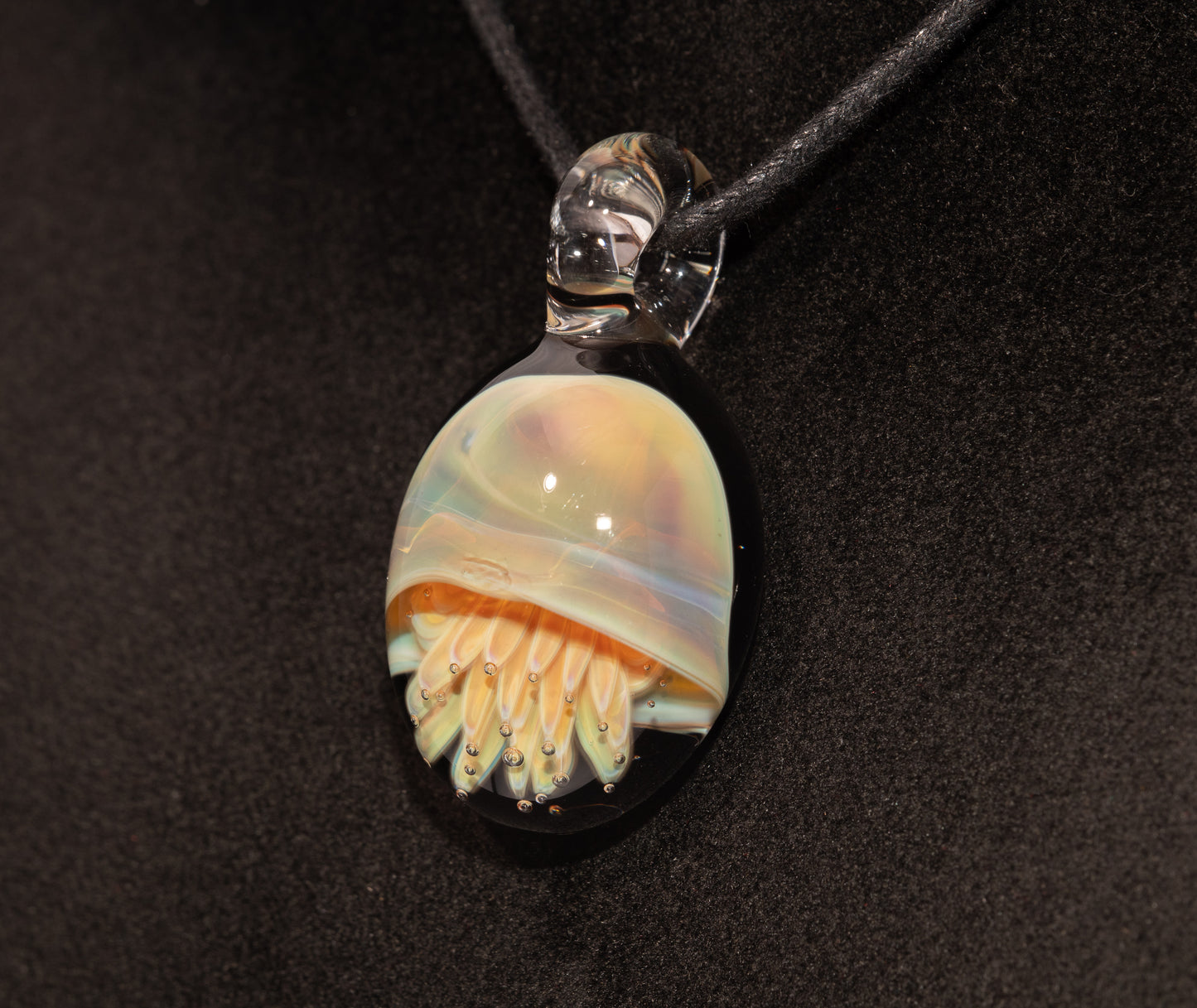 Ocean Pendant | Handblown Jellyfish Necklace | Glass Art Jewelry | Sea Life Pendant | Coral Colors