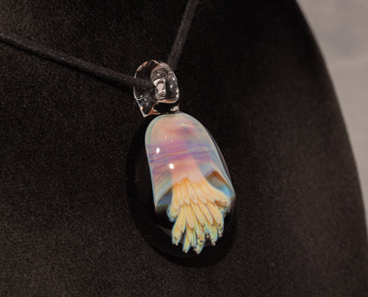 Artisan Jellyfish Pendant | Ocean-Inspired Glass Necklace | Handblown Glass Jewelry | Tropical Waters