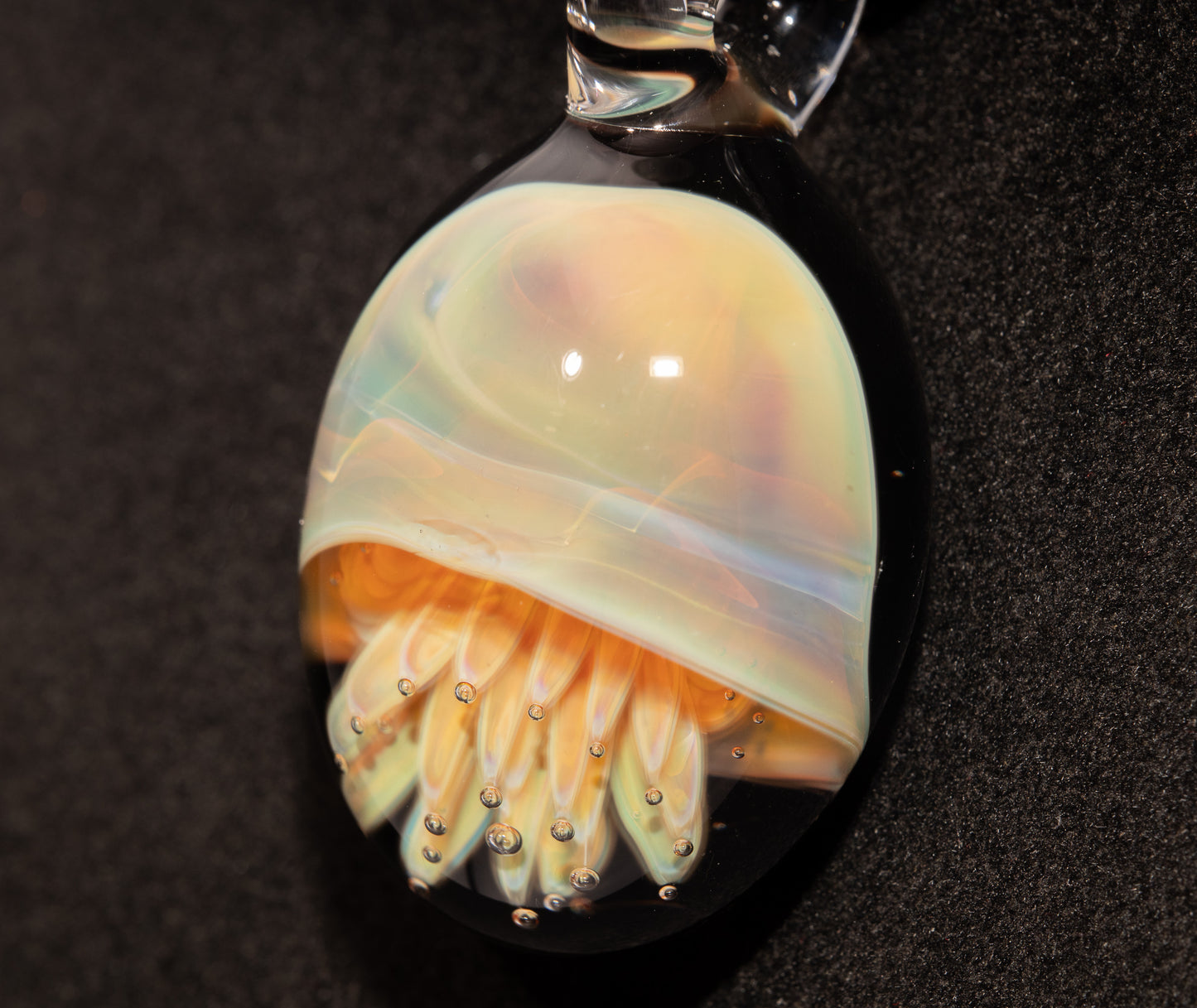 Ocean Pendant | Handblown Jellyfish Necklace | Glass Art Jewelry | Sea Life Pendant | Coral Colors