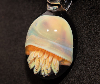 Ocean Pendant | Handblown Jellyfish Necklace | Glass Art Jewelry | Sea Life Pendant | Coral Colors