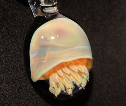 Ocean Pendant | Handblown Jellyfish Necklace | Glass Art Jewelry | Sea Life Pendant | Coral Colors