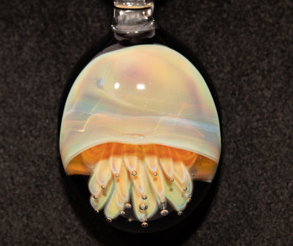 Ocean Pendant | Handblown Jellyfish Necklace | Glass Art Jewelry | Sea Life Pendant | Coral Colors