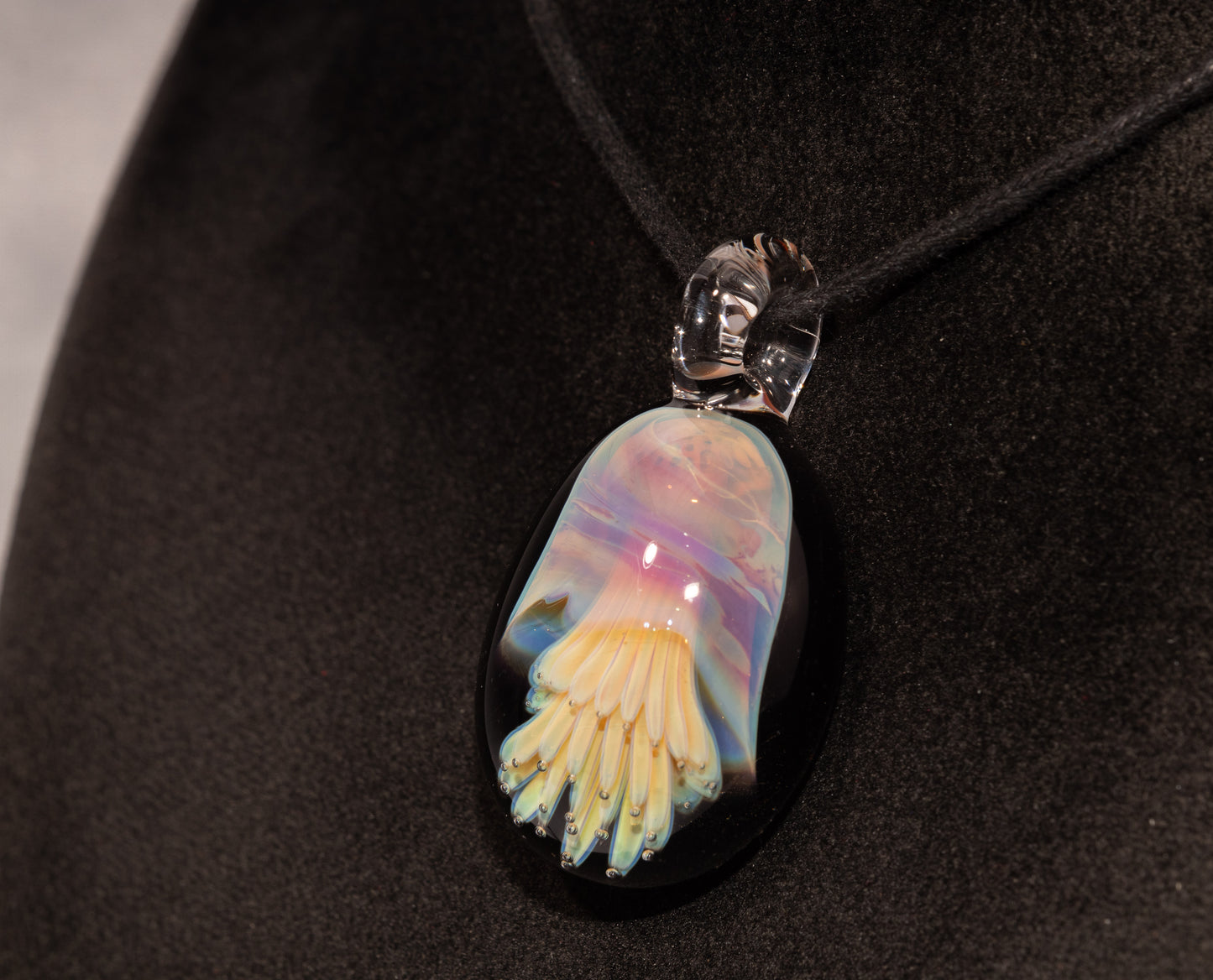 Artisan Jellyfish Pendant | Ocean-Inspired Glass Necklace | Handblown Glass Jewelry | Tropical Waters