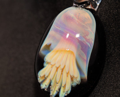 Artisan Jellyfish Pendant | Ocean-Inspired Glass Necklace | Handblown Glass Jewelry | Tropical Waters