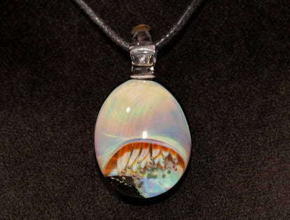 Silvered Glass Jellyfish | Handcrafted Glass Pendant | Ocean Life Necklace | Diving Jewelry | Underwater Light