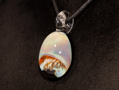 Silvered Glass Jellyfish | Handcrafted Glass Pendant | Ocean Life Necklace | Diving Jewelry | Underwater Light