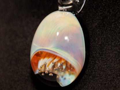 Silvered Glass Jellyfish | Handcrafted Glass Pendant | Ocean Life Necklace | Diving Jewelry | Underwater Light