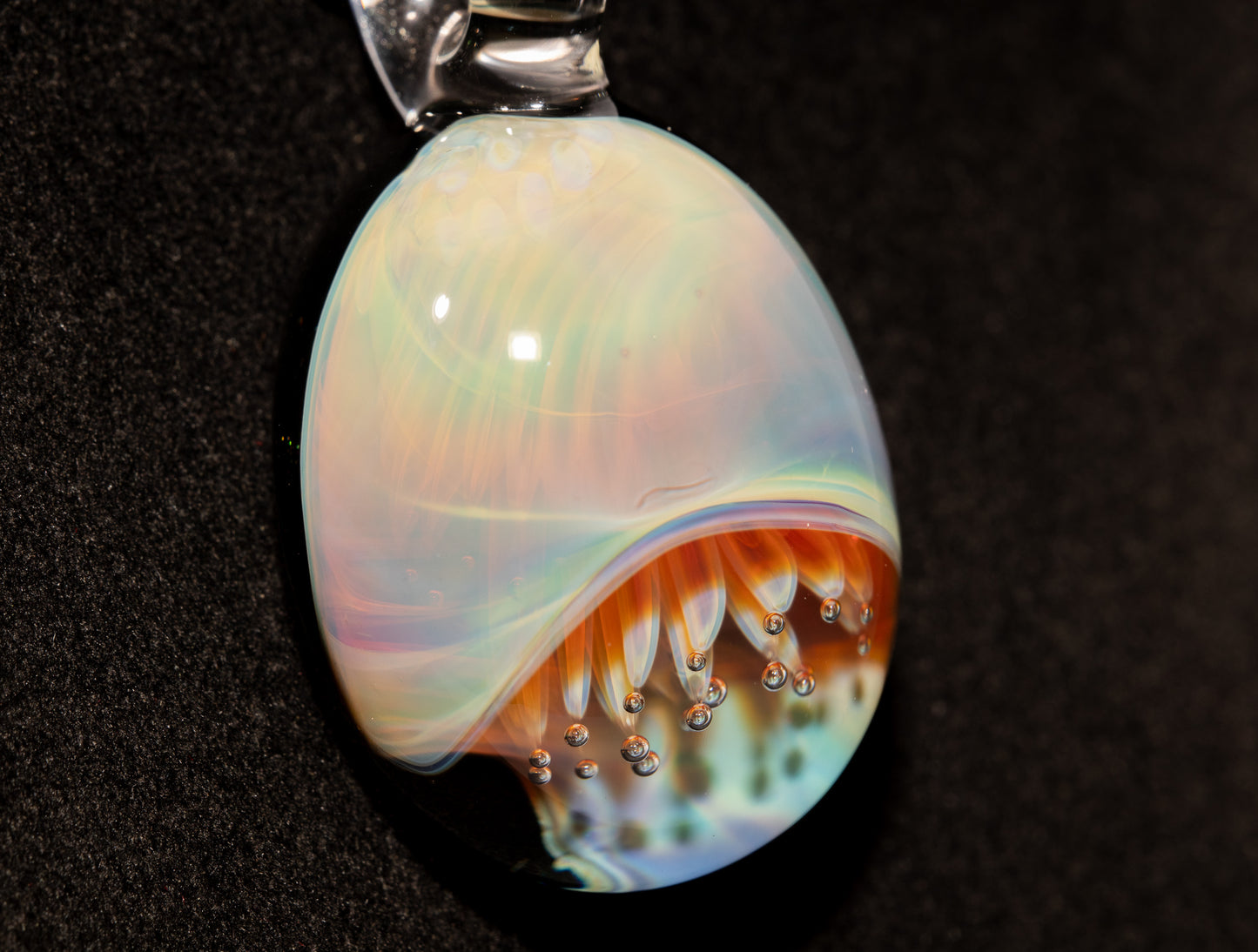 Silvered Glass Jellyfish | Handcrafted Glass Pendant | Ocean Life Necklace | Diving Jewelry | Underwater Light