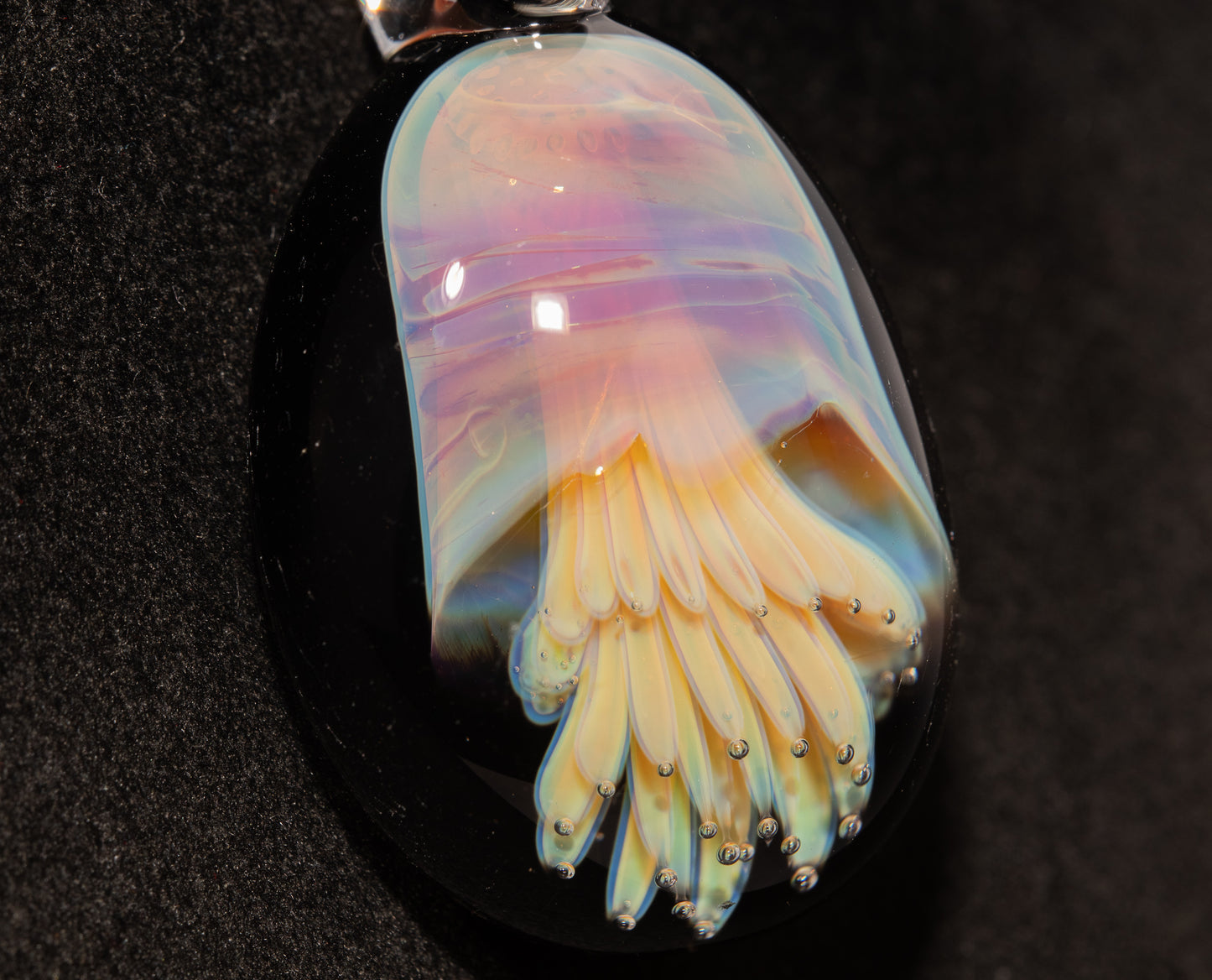 Artisan Jellyfish Pendant | Ocean-Inspired Glass Necklace | Handblown Glass Jewelry | Tropical Waters