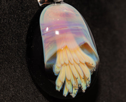 Artisan Jellyfish Pendant | Ocean-Inspired Glass Necklace | Handblown Glass Jewelry | Tropical Waters