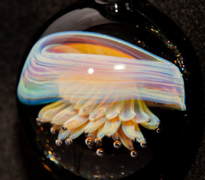Silvered Jellyfish Glass Pendant | Handblown Artisan Necklace | Diving Jewelry | Ocean Currents