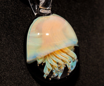 Underwater Jellyfish Pendant | Glass Necklace | Handblown Ocean Art Jewelry | Deep Sea